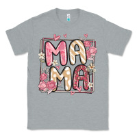 Heather Grey floral mama Classic Tee - MaliasSmallBusiness