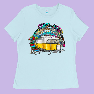 Camp More Worry Less Ladies Tee Designed By Sublimationcraftshop