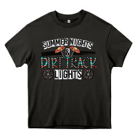 Asphalt summer night & dirt track lights Heavy Core Tee - CowhideDigitalArt