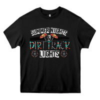 Black summer night & dirt track lights Heavy Core Tee - CowhideDigitalArt