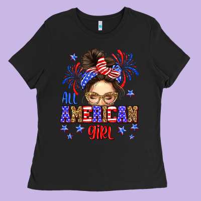 All American Girl Ladies Tee Designed By Neo Western