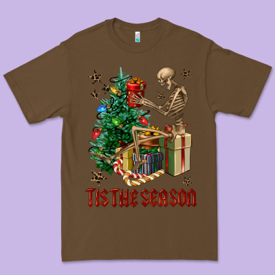 Skeleton Tis The Season Premium Tee Designed By Fadigitalartstudio