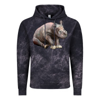 Cloud Black Baby Rhino Illustrations Vintage Hoodie - LillyAllenDesigns