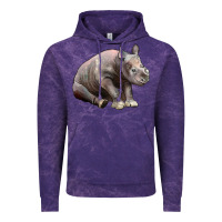 Cloud Purple Baby Rhino Illustrations Vintage Hoodie - LillyAllenDesigns