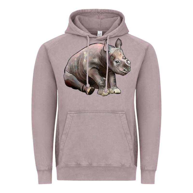 Baby Rhino Illustrations Vintage Hoodie by LillyAllenDesigns | Teevron