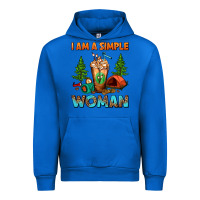 Cobalt I Am A Simple Woman Camping Frappe Urban Hoodie - FaDigitalArtStudio