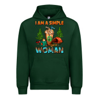 Forest Green I Am A Simple Woman Camping Frappe Urban Hoodie - FaDigitalArtStudio