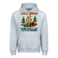 Heather Grey I Am A Simple Woman Camping Frappe Urban Hoodie - FaDigitalArtStudio