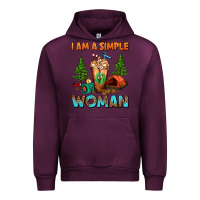 Mauve Wine I Am A Simple Woman Camping Frappe Urban Hoodie - FaDigitalArtStudio