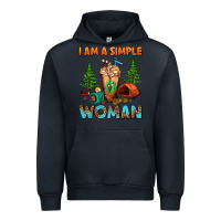 Navy I Am A Simple Woman Camping Frappe Urban Hoodie - FaDigitalArtStudio