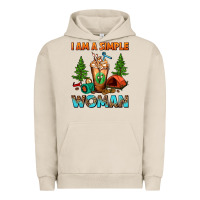 Pigment French Oak I Am A Simple Woman Camping Frappe Urban Hoodie - FaDigitalArtStudio