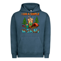 Pigment Midnight Navy I Am A Simple Woman Camping Frappe Urban Hoodie - FaDigitalArtStudio
