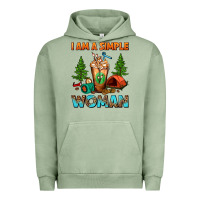 Pigment Oil Green I Am A Simple Woman Camping Frappe Urban Hoodie - FaDigitalArtStudio
