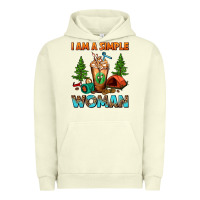 Pigment Pistachio I Am A Simple Woman Camping Frappe Urban Hoodie - FaDigitalArtStudio