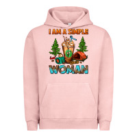 Pigment Salmon I Am A Simple Woman Camping Frappe Urban Hoodie - FaDigitalArtStudio