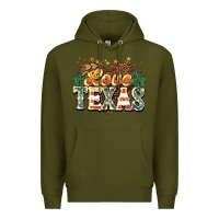 Army Green Love Texas 4th of july Premium Hoodie - HowdyJamesFarm