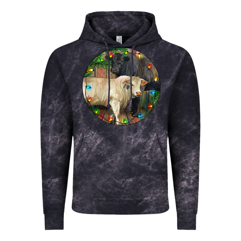 Christmas Charolais Bull And Black Angus Bull Vintage Hoodie by RanaPortraitStore | Teevron