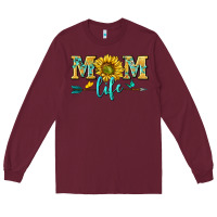 Burgundy mom life Long Sleeve Tee - NancyCooperArtShop