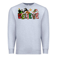 Heather Grey christmas believe Premium Sweatshirt - texasbilliewilder