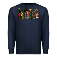 Navy christmas believe Premium Sweatshirt - texasbilliewilder