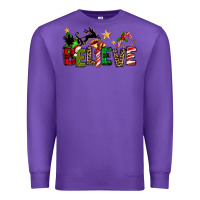 Purple christmas believe Premium Sweatshirt - texasbilliewilder