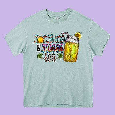 Sunshine & Sweet Tea Heavy Core Tee Designed By Cowhidedigitalart
