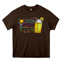 Chocolate Brown sunshine & sweet tea Heavy Core Tee - CowhideDigitalArt