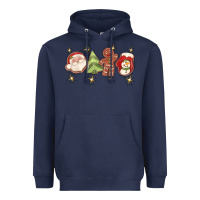 Navy Christmas gingerbread cookies Heavyweight Hoodie - texasbilliewilder