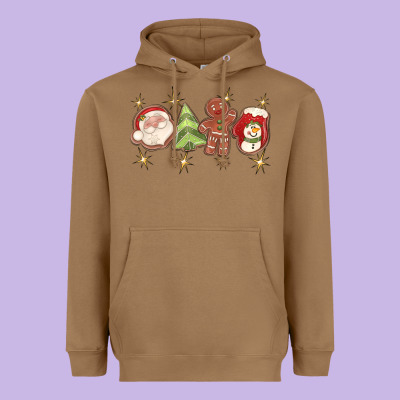 Christmas Gingerbread Cookies Heavyweight Hoodie Designed By Texasbilliewilder