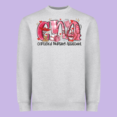 Cna Certified Valentine Nursing Assistant Valentin Heavyweight Sweatshirt Designed By Maliassmallbusiness