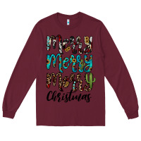Burgundy merry christmas Long Sleeve Tee - JahusDesignShop