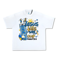 White down syndrome jesus fills my cup Urban Heavy Tee - MaliasSmallBusiness