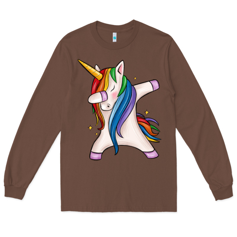 Dabbing Unicorn Long Sleeve Tee by MaliasSmallBusiness | Teevron