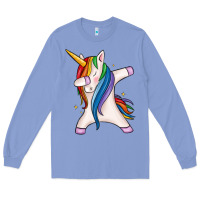 Colony Blue dabbing unicorn Long Sleeve Tee - MaliasSmallBusiness