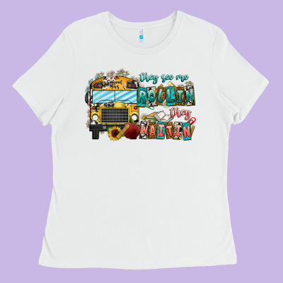They See Me Rollin' They Waiting Ladies Tee Designed By Cowhidedigitalart