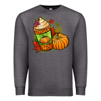 Charcoal Heather Fall pumpkin coffee Premium Sweatshirt - NancyCooperArtShop