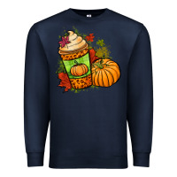 Navy Fall pumpkin coffee Premium Sweatshirt - NancyCooperArtShop