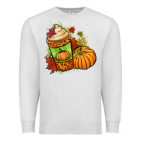Oatmeal Heather Fall pumpkin coffee Premium Sweatshirt - NancyCooperArtShop