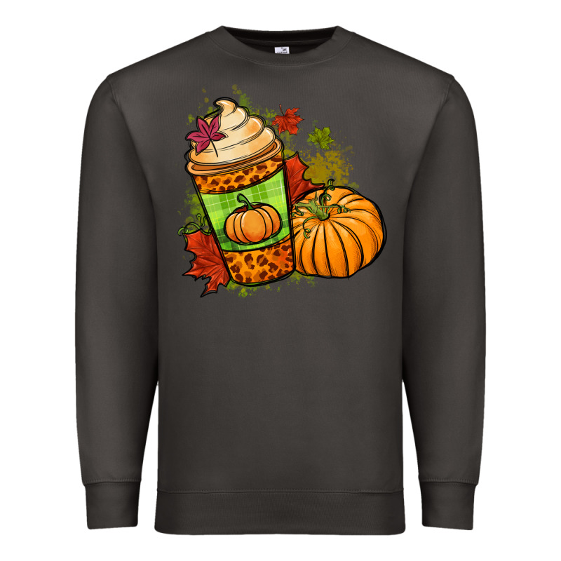 Fall Pumpkin Coffee Premium Sweatshirt by NancyCooperArtShop | Teevron