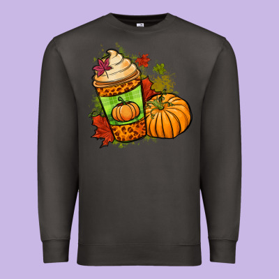 Fall Pumpkin Coffee Premium Sweatshirt Designed By Nancycooperartshop