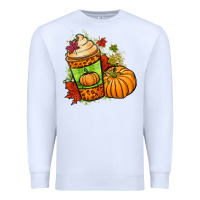 White Fall pumpkin coffee Premium Sweatshirt - NancyCooperArtShop