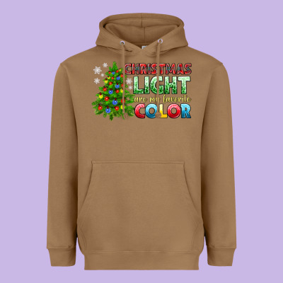 Christmas Light Are My Favorite Color Heavyweight Hoodie Designed By Nancycooperartshop