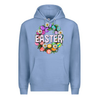Colony Blue Easter with eggs and daisy Easter Day Premium Hoodie - HowdyJamesFarm
