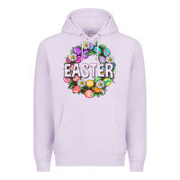 Lilac Easter with eggs and daisy Easter Day Premium Hoodie - HowdyJamesFarm