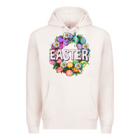 Pale Pink Easter with eggs and daisy Easter Day Premium Hoodie - HowdyJamesFarm