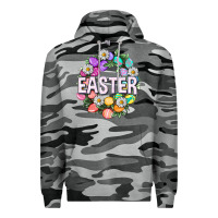 Slate Camo Easter with eggs and daisy Easter Day Premium Hoodie - HowdyJamesFarm