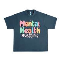 Midnight Navy mental health matters Urban Heavy Tee - MaliasSmallBusiness