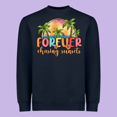 Forever Chasing Sunsets Heavyweight Sweatshirt Designed By Maliassmallbusiness
