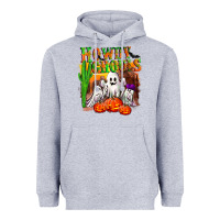 Heather Grey Howdy ghouls Heavyweight Hoodie - NancyCooperArtShop