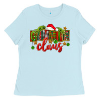Baby Blue Christmas gimmie claus Ladies Tee - FaDigitalArtStudio